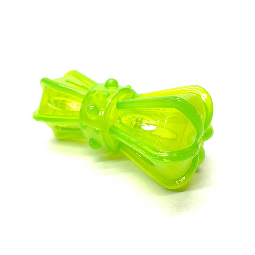 Ballistic Crackling Sound Chew Green Dog Toy bnwot